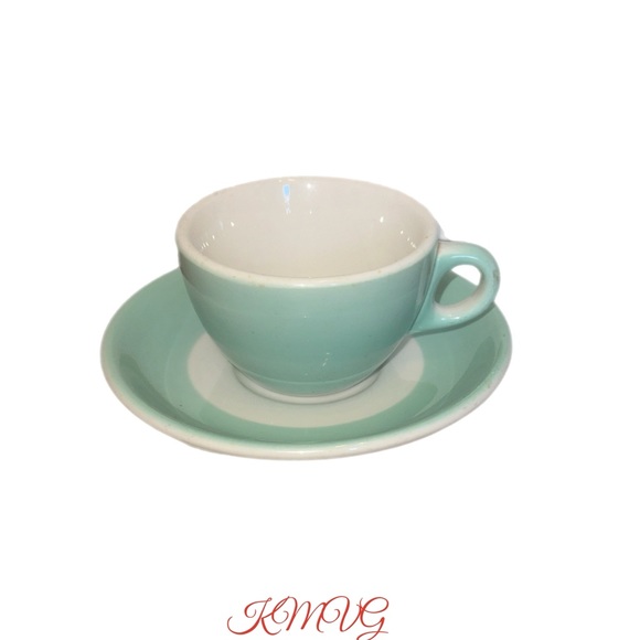 Vintage Jackson China Green Restaurant Ware Teacup Coffee Cup & Saucer 1950s MCM - Picture 1 of 8